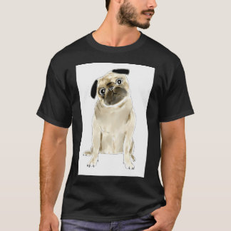 Camiseta Cachorro Pug sentado bonito