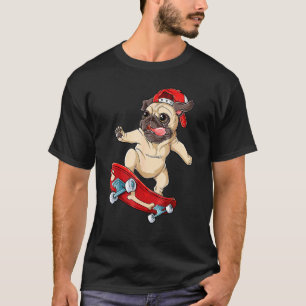Camiseta Cachorro Pug Skate Skateboard Patinador