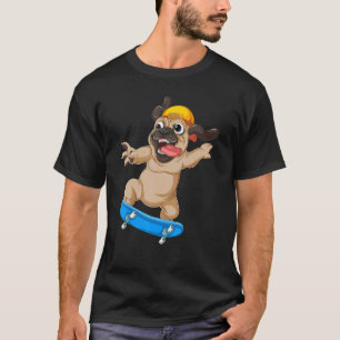 Camiseta Cachorro Pug Skate Skatista Skateboard