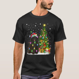 Camiseta Cachorro Puli Papai Noel Iluminação Árvore de Nata