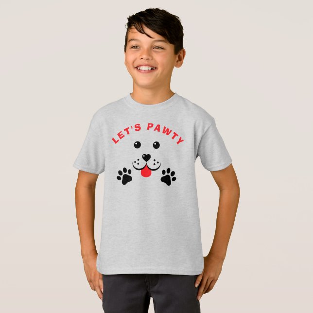 Camiseta Cachorro Puppy Deixa Pawthday Kid (Frente Completa)