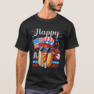 Camiseta Cachorro Quente 4 de Julho Dia da Independência Pa