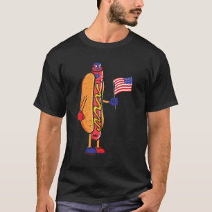 Camiseta Cachorro quente 4 de julho Óculos escuros Patr ame