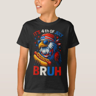 Camiseta Cachorro Quente Bruh 4 De Julho Meninos Crianças Q
