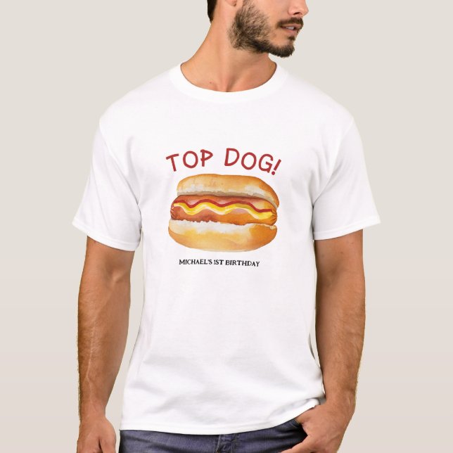 Camiseta Cachorro Quente Cachorro Aniversário - Crianças CH (Frente)