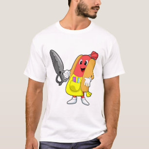 Camiseta Cachorro quente como cabeceira com tesoura