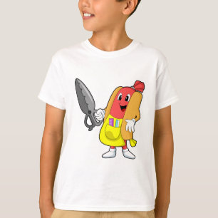 Camiseta Cachorro quente como cabeceira com tesoura