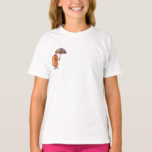 Camiseta Cachorro Quente da Praia Sorridente com Guarda-Chu