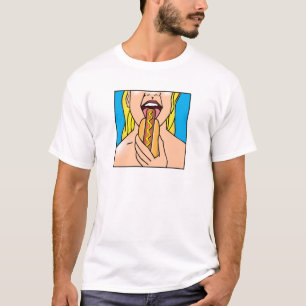 Camiseta Cachorro quente da senhora Eating