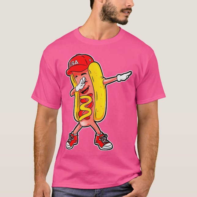 Camiseta Cachorro Quente Dabbing T shirt Engraçado Memória  (Frente)