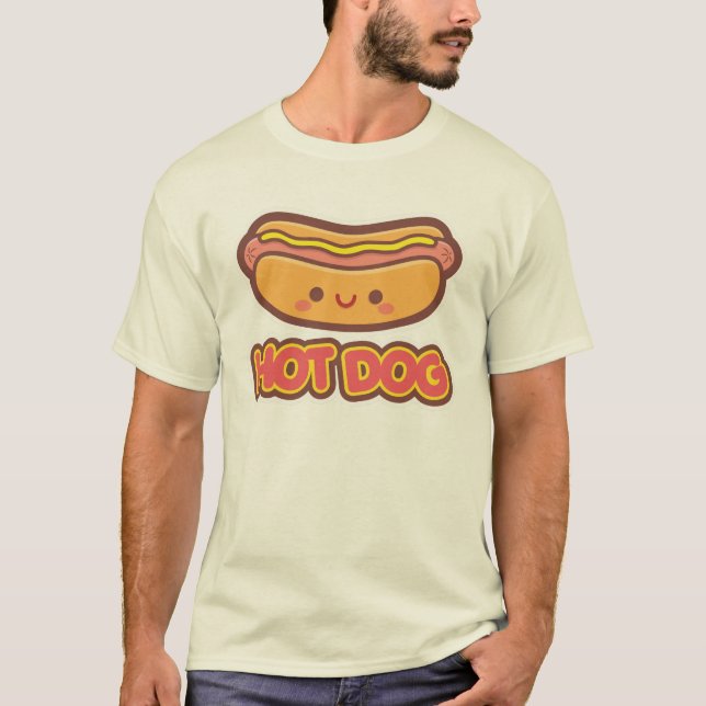 Camiseta Cachorro quente de Kawaii (Frente)