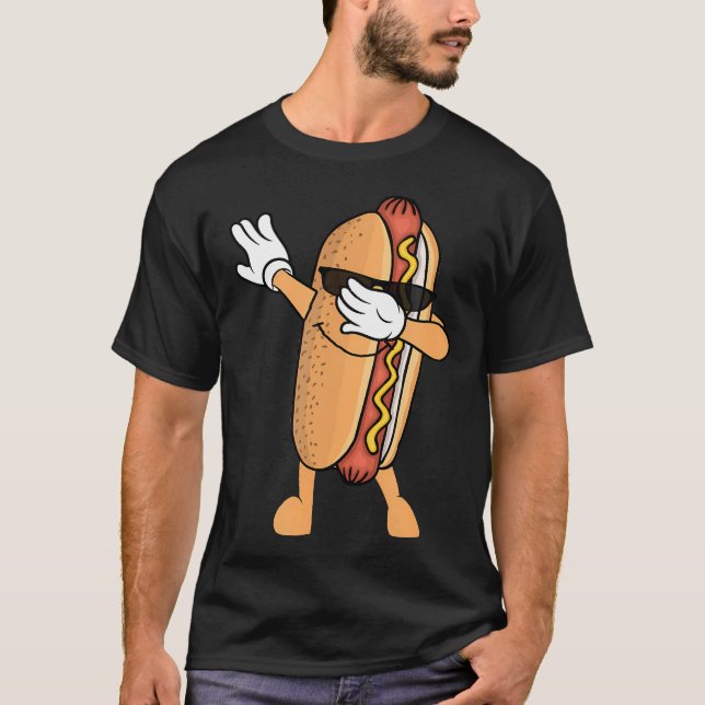 Camiseta Cachorro-Quente Debulhando Engraçado (Frente)