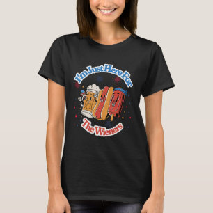 Camiseta Cachorro-Quente Divertido Estou Aqui Apenas Para o