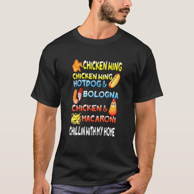 Camiseta Cachorro Quente E Mortadela  Asa De Frango Asa De  (Frente)