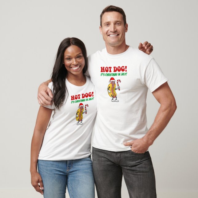Camiseta Cachorro quente É Natal em julho (Unissex)