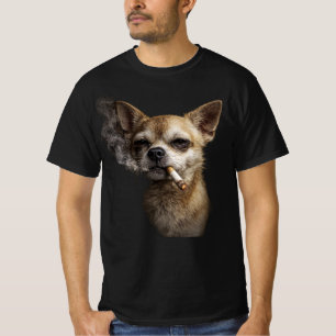 Camiseta Cachorro-quente Engraçado Fumando — Cão Grunge Vin
