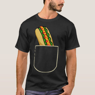 Camiseta Cachorro Quente Engraçado No Bolso Dão Um Cachorro