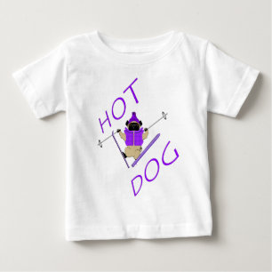 Camiseta Cachorro quente Engraçado Pele Jaqueta roxa e Pele