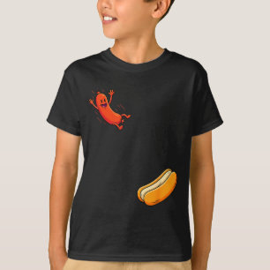 Camiseta Cachorro-quente engraçado saltando para dentro do