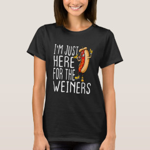 Camiseta Cachorro Quente Estou aqui para o enchido de salsi