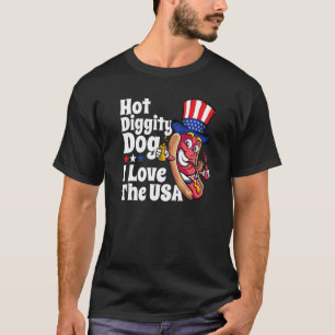 Camiseta Cachorro Quente Eu Amo O Cachorro Quente Dos Eua 4
