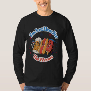 Camiseta Cachorro-Quente Groovy Estou Aqui Apenas Para Os C