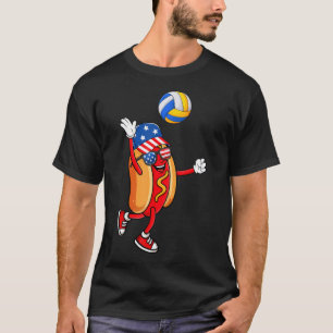 Camiseta Cachorro-quente Jogando Volei Dia da Independência