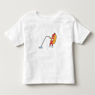 Camiseta Cachorro-quente na pesca com vara de pesca