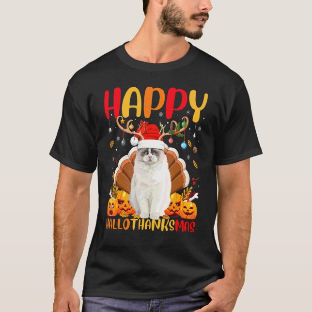 Camiseta Cachorro Ragdoll Feliz Ragdoll Olágratassem (Frente)