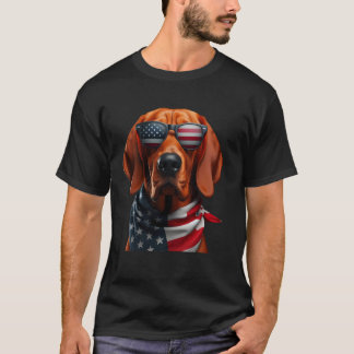 Camiseta Cachorro Redbone Coonhound 4 De Julho Independênci