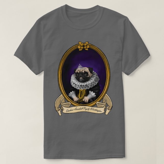 Camiseta Cachorro Renascentista Duquesa Annabell Pugsly Mer (Frente do Design)