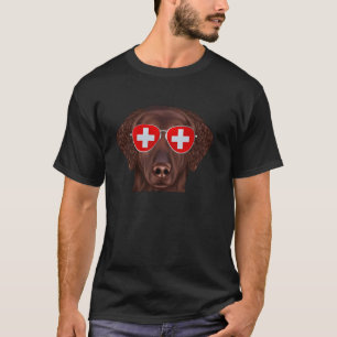 Camiseta Cachorro Retriever de Capa Encaracolada Bandeira d