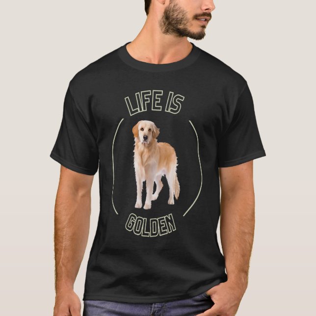 Camiseta Cachorro Retriever Dourado, A Vida é Dourada, Cach (Frente)