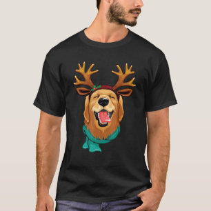 Camiseta Cachorro Retriever Dourado Antílope De Natal Xm