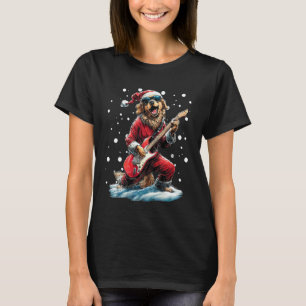 Camiseta Cachorro Retriever Dourado De Natal Tocando Violão