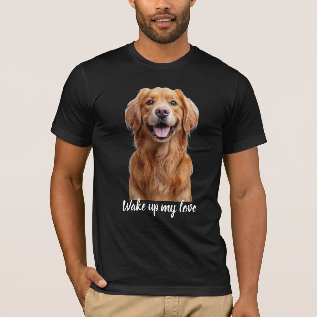 Camiseta Cachorro Retriever Dourado Feliz Sorridente  (Frente)