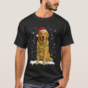 Camiseta Cachorro Retriever Dourado Luzes de Natal Papai No