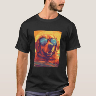 Camiseta Cachorro Retriever Dourado Mais Legal Com Óculos D