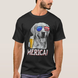 Camiseta Cachorro Retriever Dourado Merica 4 de Julho Patri