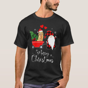 Camiseta Cachorro Retriever Dourado Natal Com Chapéu do Pap