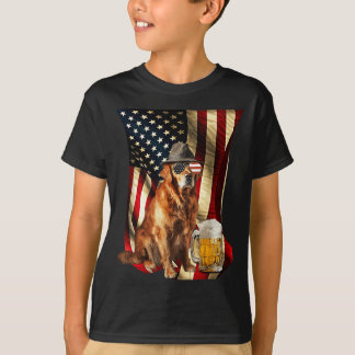 Camiseta Cachorro Retriever Dourado Patriótico Vintage Retr