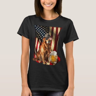 Camiseta Cachorro Retriever Dourado Patriótico Vintage Retr