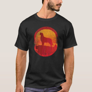 Camiseta Cachorro Retriever Dourado Pôr do Sol Retro