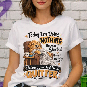 Camiseta Cachorro Retriever Dourado Preguiçoso Fazendo Nada