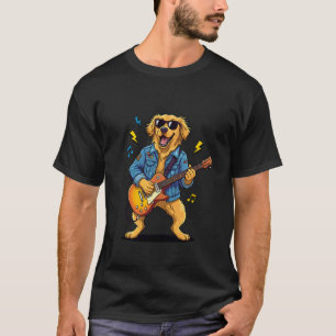 Camiseta Cachorro Retriever Dourado Tocando Violão Música D