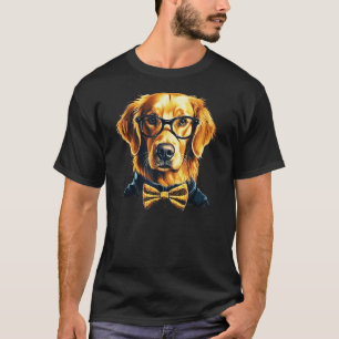 Camiseta Cachorro Retriever Dourado Usando Óculos