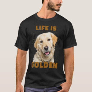 Camiseta Cachorro Retriever Golden Vida Engraçada É Dourada