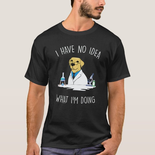 Camiseta Cachorro Retriever Laboratório de Piada de Química (Frente)