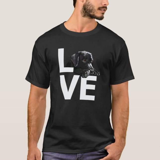 Camiseta Cachorro Retriever Labrador Amor Lab Preto Mãe (Frente)