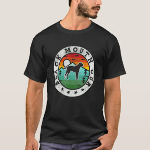 Camiseta Cachorro Retro Black Mouth Cur Mãe Pai Vintage